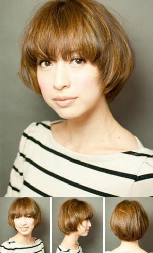 #日系的短发#这个适合圆脸的女孩纸