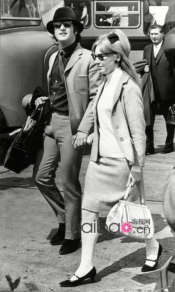 1965年，约翰·列侬 (John Lennon) 与第一任妻子辛西娅·列侬 (Cynthia Lennon)