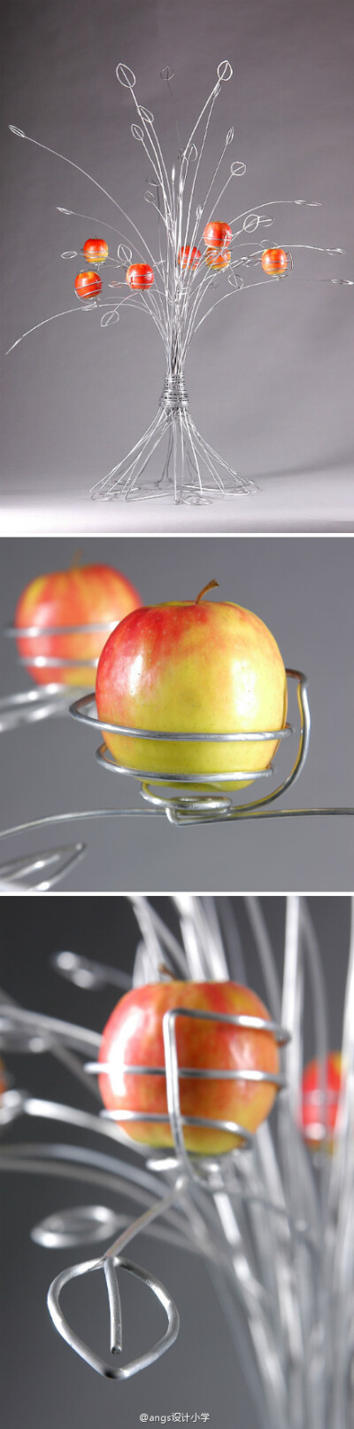 苹果树铝线果盘给喜欢DIY的同学们做个参考