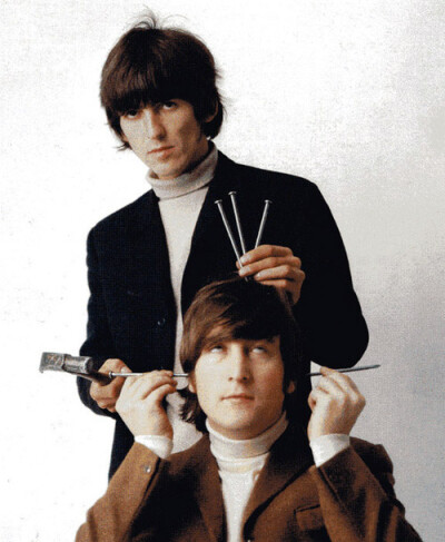 George Harrison and John Lennon