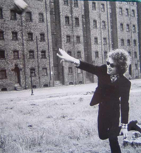 Bob Dylan chucking a brick