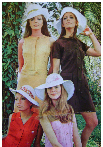 1968 Brazilian Models present the creations of Fashion Designers for Spring Summer 1968 1969.Magazine Claudia,September 1968