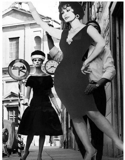 Simone and Sophia Loren, photo by William Klein, Rome, Vogue 1969