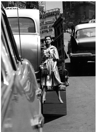 Sandra in a dress by designer Maria Krum photo by William Klein New York City 1959