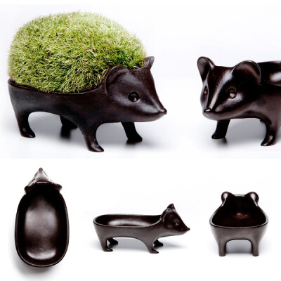 銅質刺猬盆景設計 (Bronze Hedgehog, design by Yuriko Aoki & NOUSAKU)