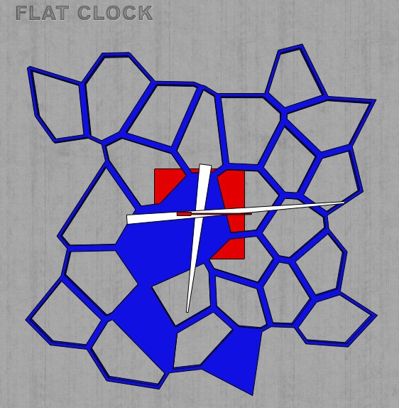 Flat Clock（扁平钟表）是一个提供在线设计钟表的网站，可以让你在线制作自己喜欢的钟表。你需要做的就是打开他们的网页，根据自己的需要设计表盘、背面、表针的颜色、图案和大小等参数，满意之后就可以加到购物车里面。