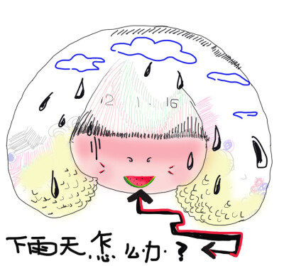 黑白雨天交差~吃着西瓜 下着雨~流着泪水说：“我好热啊”！！！！aaaaa