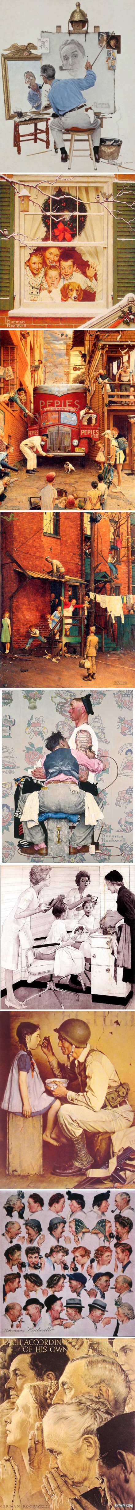 永恒的经典——美国现实主义画家，世界著名插画家诺曼·罗克威尔（norman-rockwell）作品欣赏~