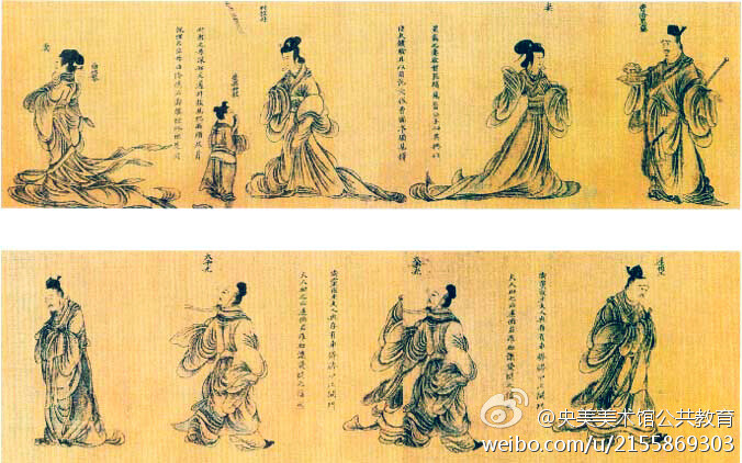 【绘画欣赏】《列女仁智图》是东晋画家顾恺之，以绘画的方式传达了汉代的名儒家学者刘向，所写《列女传》中列女的故事。现存是宋人摹本。但仔细端详，保留了顾恺之过人的画技。现存《列女仁智图》仅余二十八个人物。在顾恺之的笔下，画卷中人物的神态、气质、身份被描绘得生动有趣，恰如其分。