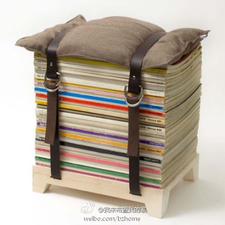 Magazine Stack Stool 迅速把杂志变成一把凳子