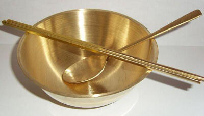 加厚黄铜碗铜勺铜筷子套装
