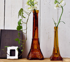 ZAKKA出口日单茶色玻璃埃菲尔铁塔花瓶 巴黎铁塔玻璃瓶 铁塔摆件