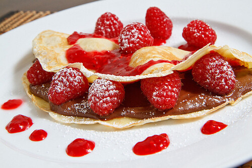 Raspberry and Nutella Crepes