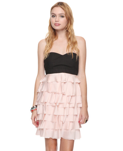 [ FOREVER21]Strapless Ruffle Dress.