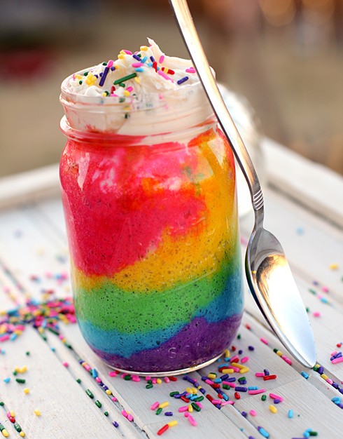 rainbow Cake in a Jar