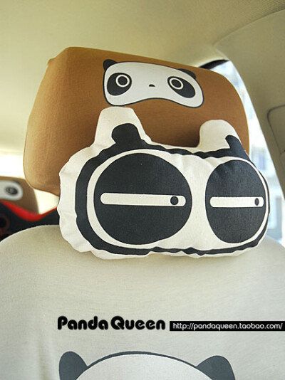 pandaqueen 熊猫帝国 手工制作/靠枕/头枕/帆布/汽车头枕/新品