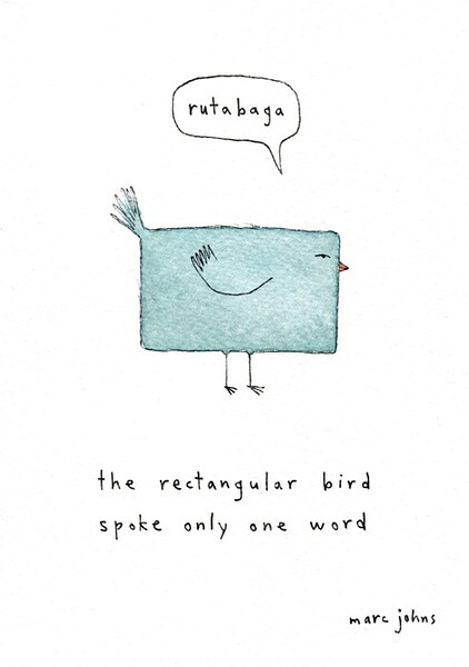 the rectangular bird spoke only one word