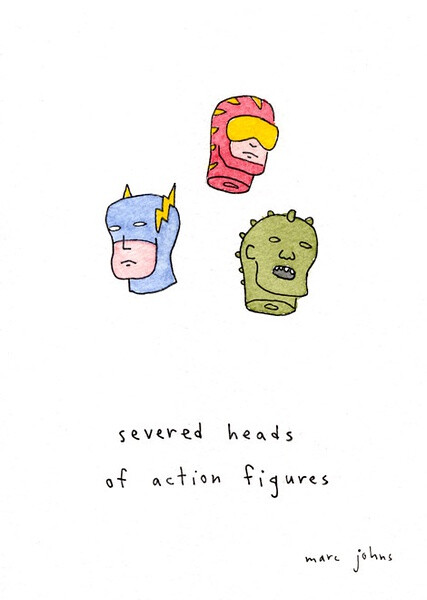 severed heads of action figures