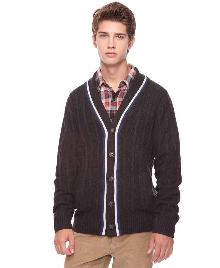 21 MEN|Contrast Stripes Cardigan