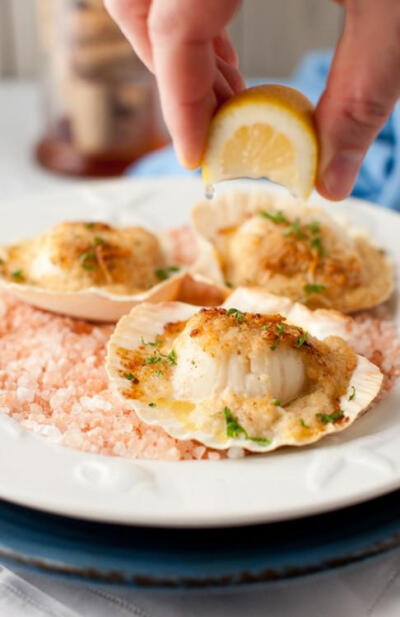 Baked Scallops with Cheese and Wine Sauce at Cooking Melangery