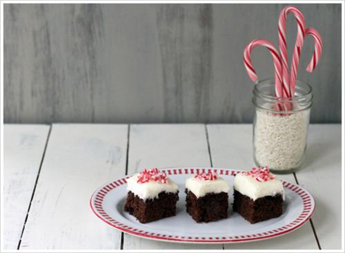 Peppermint Brownies with Cream Cheese Frosting