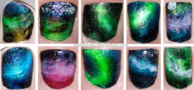 Northern Lights Nails by =KatieAlves给自己马克下~