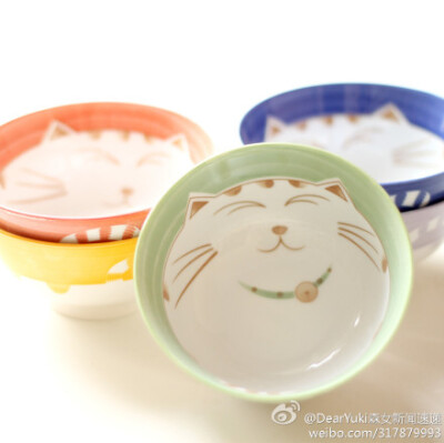 owl【盛美】日本和风の招财猫，手绘釉下彩陶瓷碗与陶瓷盘的多彩世界。看着心情就很美妙！
