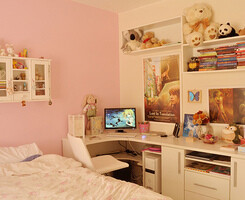 墙壁可以刷成淡淡的粉色