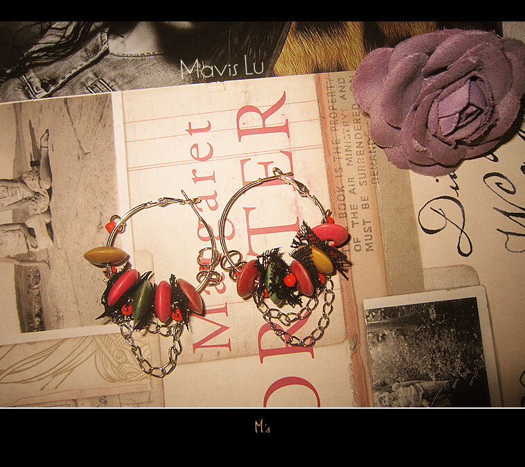 【M‘s原创】彩色的小木珠加上蕾丝小碎片