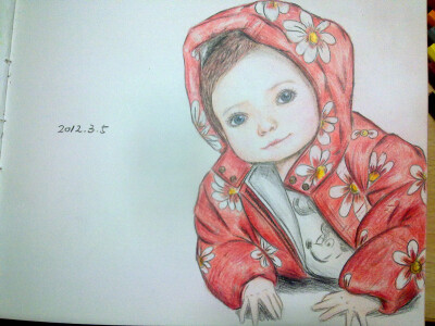 #每日一涂#2012.3.5 小Baby，画完自己好喜欢呀