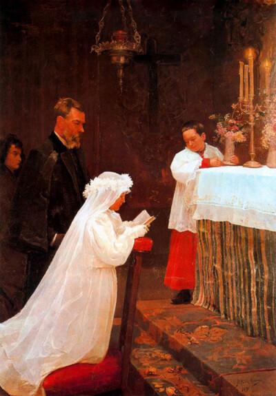 Pablo Picasso - First Communion, 1896. Oil on canvas