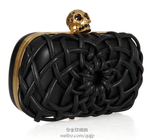 ALEXANDER MCQUEEN // Skull woven leather box clutch