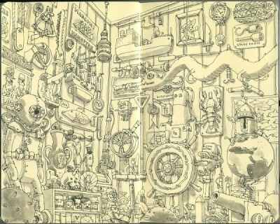 惊人的Moleskin素描—Mattias Adolfsson