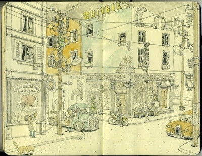 惊人的Moleskin素描—Mattias Adolfsson