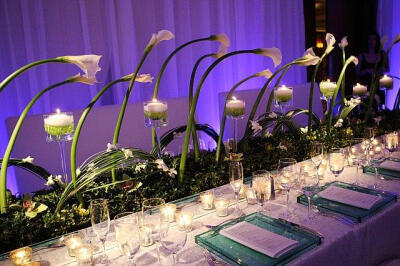 the long table center piece (The Beach Wedding Reception)
