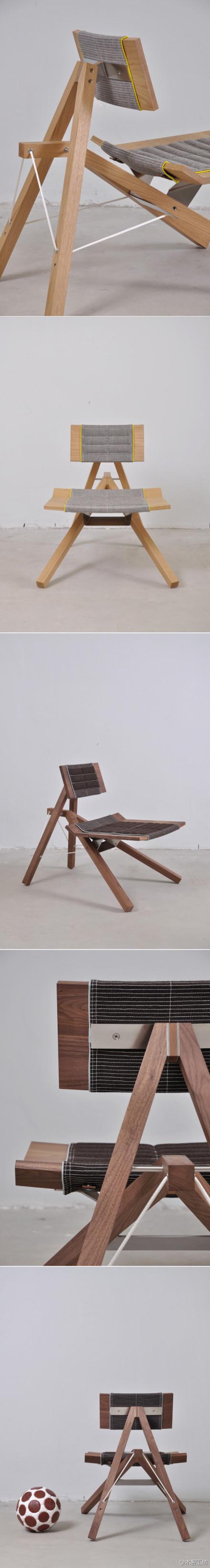 荷兰设计师Lotty Lindeman和Wouter Scheublin设计的一把椅子“CHAIR 2011”，注重节点和结构的处理。