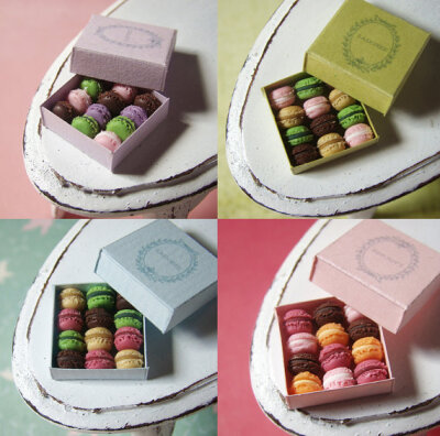 Miniature Macarons Box - 1/12 dollhouse miniature - MADE TO ORDER