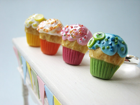 Cupcake Ring - Miniature Food Ring - Cupcake Collection