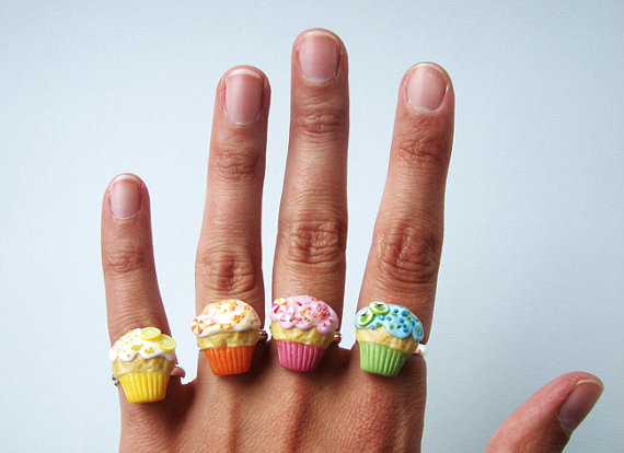 Cupcake Ring - Miniature Food Ring - Cupcake Collection