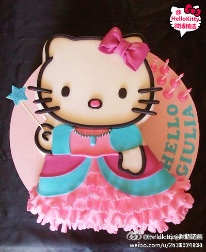 【Kitty女王驾到~！】超可爱的Hello Kitty生日蛋糕！大爱啊~ 怎么忍心吃掉它？