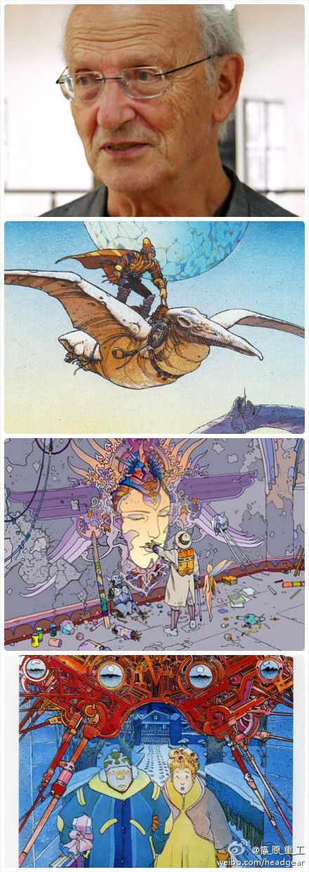 法国漫画神级大师Jean Giraud ( a.k.a Moebius )（1938.05.08-2012.03.10）于今天永远离开我们。他的独特画风影响深远，其中包括有日本的大友克洋。他的细致设计亦都被世人青睐，《异形》中的宇航服，《第五元素》的艺术设计指导都是他的代表作。