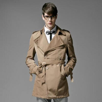 GXG 男装时尚单排扣风衣