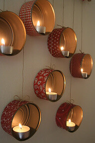 DIY tin can wall candle sconces. Such a stunning result or very little effort and materials.