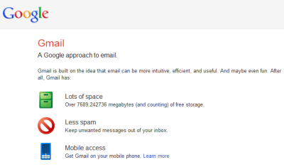 Gmail , lots of space , less spam , mobile access. 对于国内用户来说，最重要的是相对安全吧！