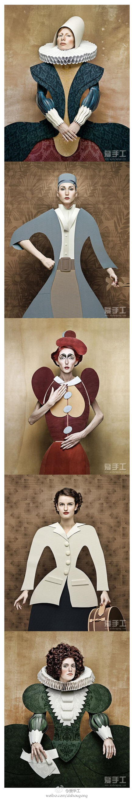 Dame di Cartone 是意大利摄影师 Christian Tagliavini 制作的一个项目，利用纸板模仿历史绘画中的妇女肖像，这里可以看到她整个系列的作品