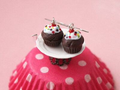 Chocolate Cake Earrings