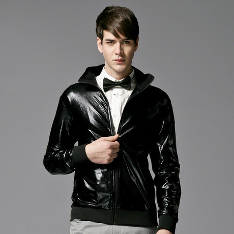 GXG 男士潮流时尚修身立领休闲外套