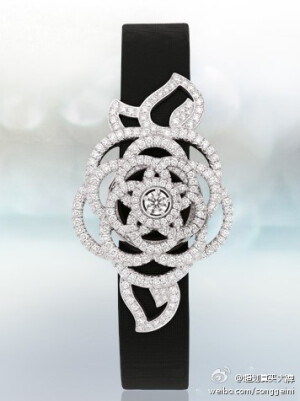 Chanel珠宝腕表系列，18K白金镶钻腕表~好贵气，只可远观了~