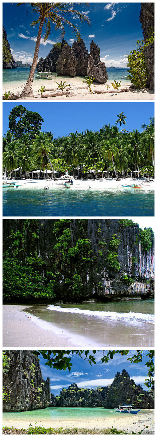 巴拉望岛（Palawan）：是菲律宾西南部一个狭长形的海岛，以它的自然和探险吸引着越来越多的游客，这块亚马逊式的丛林内陆地区是菲律宾的最后一块生态处女地，加上周围还有一千多个大小岛屿，被称为海边乌托邦。普林塞萨港（公主港）(Puerto Princesa)是巴拉望的首府，它的地下河公园世界闻名。巴拉望周围有许多大小岛屿，因此也是潜水和浮潜的乐园，较著名的潜水地点有里塔岛(Rita)、潘丹岛(Pandan)、邦里玛群礁(Panglima)和图巴塔哈群礁(Tubbataha)等，其中图巴塔哈是观赏大海龟和飞禽的好地方。