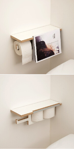 非常实用的小家具,toilet paper holder，designed by Florian Gilges.